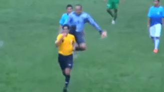Watch This Crazy Soccer Player Jump-Kick A Referee In The Back