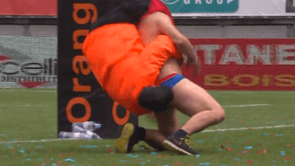 It Didn’t End Well When This ‘Superman’ Streaker Interrupted A Rugby Match