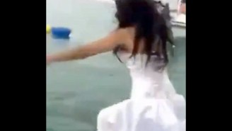 This Damn Fool Bride Almost Drowned Attempting To ‘Trash The Dress’