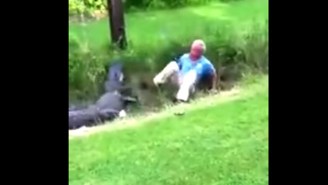 Check Out This Man Stupidly Going Toe-To-Toe With An Alligator For His Golf Ball