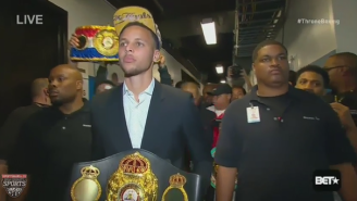 Watch Stephen Curry Carry Out Andre Ward’s Championship Belt Like A Boss