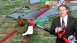 This Cleveland Weatherman Brought A Weed Wacker On TV After The Cavs Loss And What?