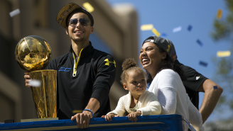 In Which Steph Curry’s Pregnant Wife Drains An NBA 3-Pointer