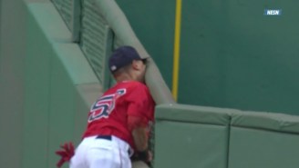 Mookie Betts Got A Whole Face Full Of Fenway Park On This Brutal Collision