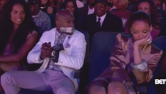 Rihanna Taped Floyd Mayweather’s Mouth Shut For… Domestic Violence Awareness?