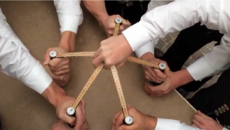 These Excited German Dudes Open Five Beers At Once Using Only Rulers