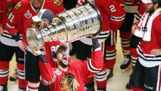 Watch The Chicago Blackhawks Raise The Stanley Cup For The Third Time In Six Years