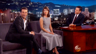 Jon Hamm And Lizzy Caplan Competed For Attention In A Delightful Segment On ‘Kimmel’