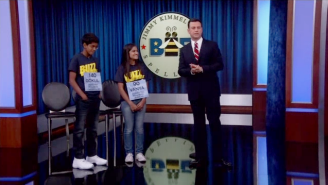 Watch Jimmy Kimmel Take On The 2015 Spelling Bee Champs, With One Twist