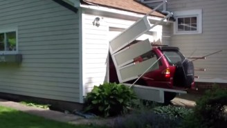 Watch A 91-Year-Old Man Cross ‘Smash Car Through A Garage Door’ Off His Bucket List