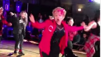 Watch As This 60-Year-Old Teacher Performs An ‘Uptown Funk’ Dance Routine With Her Students