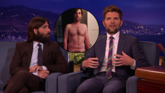 Jason Schwartzman And Adam Scott Had A Lot Of Fun With Their Huge Prosthetic Junk
