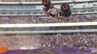 Monster Truck Driver Attempts Front Flip But Doesn’t Quite Land It
