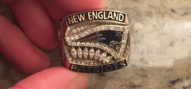 Ex-Patriot Brandon Spikes' AFC title ring is on