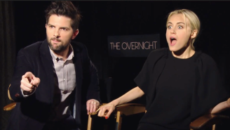 Watch Adam Scott And ‘The Overnight’ Cast Turn On Each Other And Punch An Interviewer In The Face