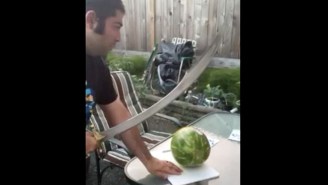 Watch This Horrible Attempt At Cutting A Watermelon With A Sword