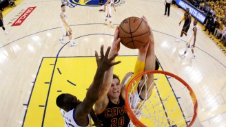 Here’s Cavs Center Timofey Mozgov Dunking All Over Game 1 Of The NBA Finals
