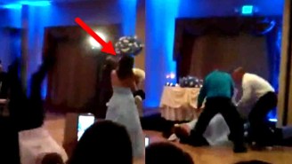 Watch The World’s Worst Groomsman Knock Out A Bridesmaid With His Dancing Theatrics