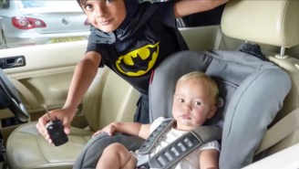 This Heroic Little Boy Cosplayed As Batman And Rescued A Trapped Baby From A Car