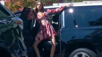 Cara Delevingne Seems Fun, Flashes Friends In This Parking Lot