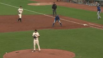 Giants Pitcher Throws A Pick-Off To The Ghost Covering First Base