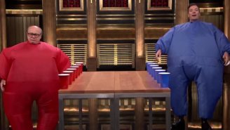 Watch Danny DeVito Play A Tight Game Of Flip Cup Against Jimmy Fallon On ‘The Tonight Show’