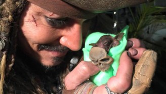 Here’s Johnny Depp Bottle Feeding A Baby Bat As Jack Sparrow