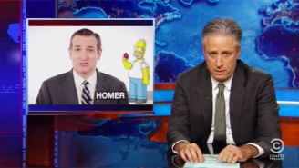Jon Stewart Gives The Proper Reaction To Ted Cruz’s Audition For ‘The Simpsons’