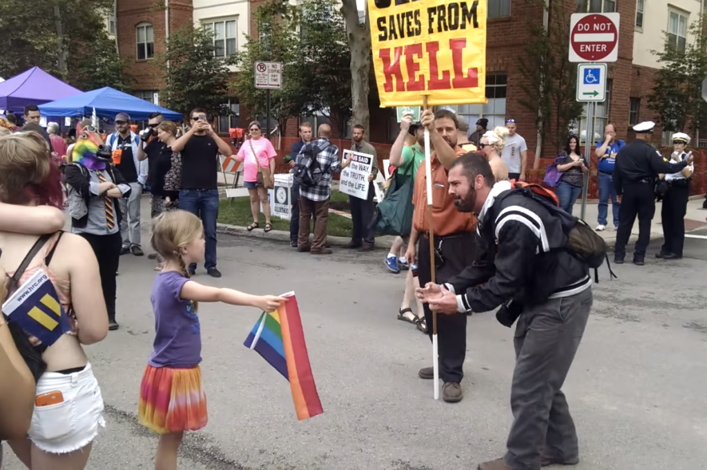 This Little Girl Waved A Rainbow Flag In Front Of A Hateful Preacher