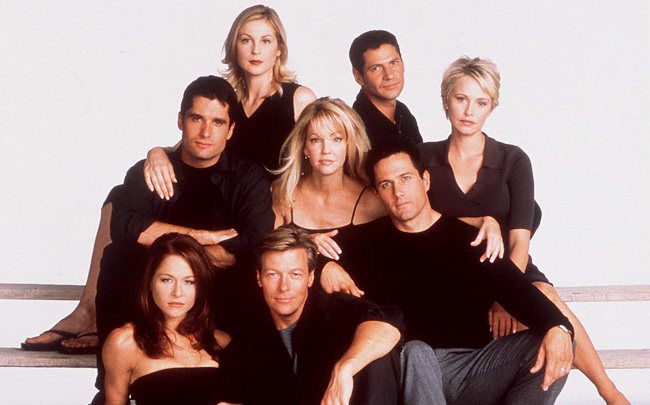 The 7Th Year Of Melrose Place (L) To R John Haynnes Newton Kelly Rutherford Rob Estes Heath