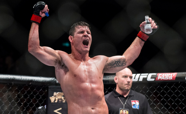 Michael Bisping celebrates