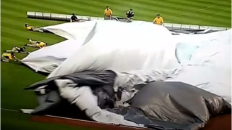 Pirates Grounds Crew Jokingly Wrote ‘RIP Tarp Man’ Into The Field, Complete With A Body Outline