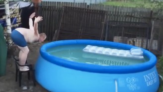 Watch This Guy Attempt To Jump Into A Pool And Fail Miserably
