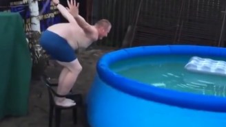 Please Allow This Russian Man To Demonstrate Why Humans Shouldn’t Use Plastic Chairs As Diving Boards