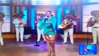 Something Awkward Fell Out Of This Singer’s Dress On Live TV