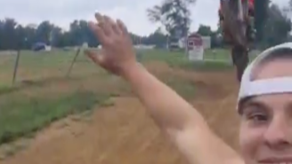 Watch This Moron Painfully Demonstrate Why It’s A Bad Idea To Selfie On A Dirt Bike Track