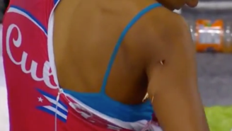 Here’s A Cuban Cyclist Getting A Gigantic Splinter At The Pan-Am Games