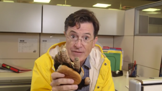 Catch Up With Stephen Colbert’s Absurd Lunch Time Antics Ahead Of ‘The Late Show’