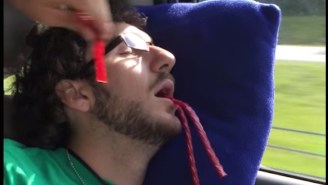 Here’s What It Looks Like When Pranksters Stuff Twizzlers Into A Sleeping Friend’s Face