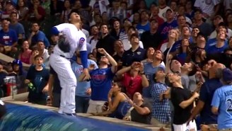 Watch Anthony Rizzo Climb Up And Over The Tarp To Make This Ridiculous Catch