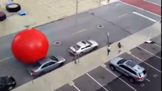 Here’s A Giant Red Ball Terrorizing The Good People of Toledo