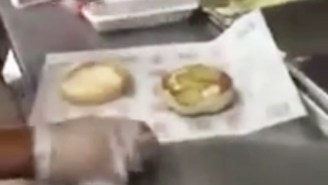 Watch This Fast-Food Employee Use A Bun After Wiping It On The Floor