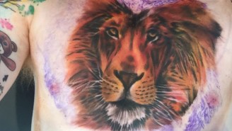 Ed Sheeran Got A Gigantic Lion Chest Tattoo To Celebrate Selling Out Wembley Stadium