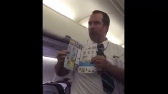 This Funny Flight Attendant Has A Great Mime Routine To Go Along With His Safety Demonstration