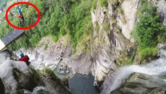 Here’s A Professional Crazy Person Jumping Off A Cliff For A World Record