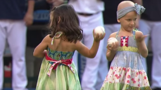 Watch Mike Aviles’ Twin Daughters Throw Out An Inspirational First Pitch
