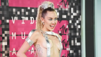 Miley Cyrus Did Not Fail To Bring The Shock Factor With Her VMAs Red Carpet Look