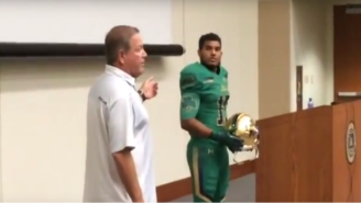 Watch A Notre Dame Football Player Get Surprised With A Scholarship