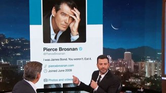 Jimmy Kimmel Offers Some Improvements To Pierce Brosnan’s Twitter Bio
