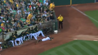 Watch This Oakland Athletics Ball Boy Make A Diving Catch Against The Rays